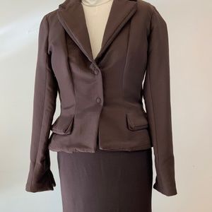 Lilith Of France Silk Lined Fitted Brown Jacket - image 1